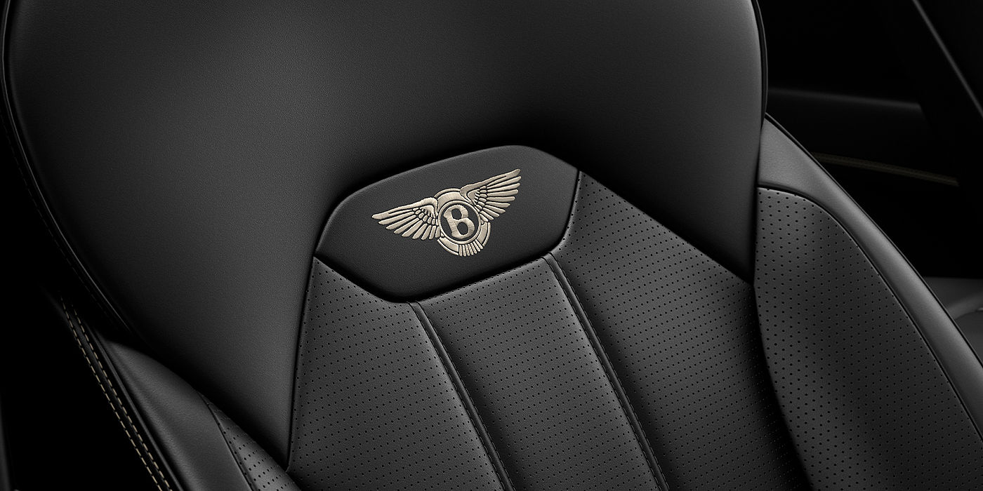 Bentley Paris Seine Bentley Bentayga SUV seat detail in Beluga black hide