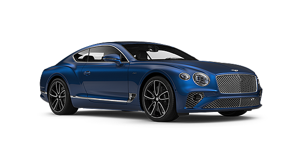 Bentley Paris Seine Bentley GT Azure coupe in Sequin Blue paint front 34