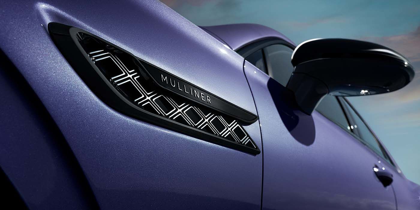 Bentley Paris Seine Bentley Flying Spur Mulliner in Tanzanite Purple paint with Blackline Specification wing vent