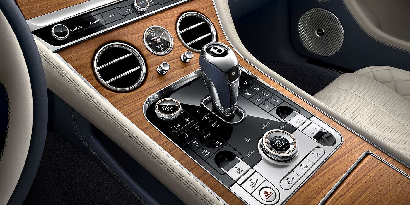 Bentley Paris Seine Bentley Continental GTC Azure convertible front interior console detail