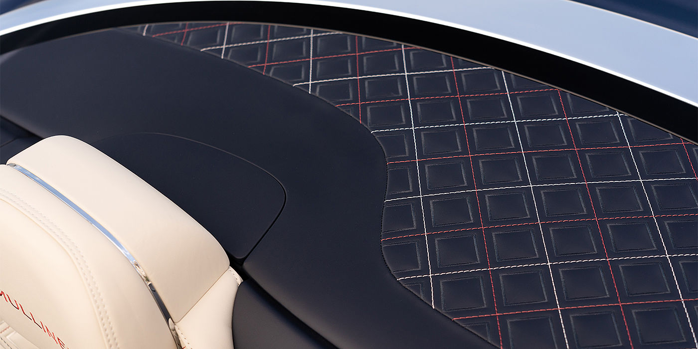 Bentley Paris Seine Bentley Continental GTC Mulliner convertible seat and cross stitched tonneau cover
